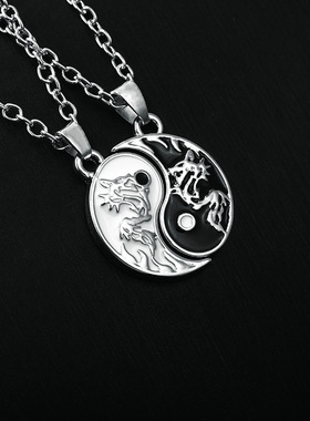 十字链男生兄弟信物拼接项链情谊