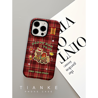 红格纹小马手机壳适用苹果iPhone17proma小米16a15菲林xr软二合一APP小米4华为mate70OPPOmagic8reno13vivo