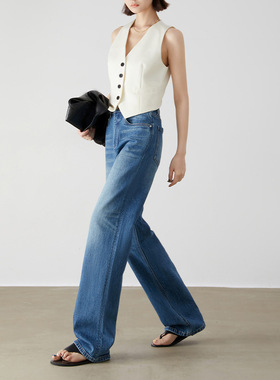 进口BOSSA面料！天花板推荐~土耳其牛仔裤女高腰阔腿拖地直筒裤子