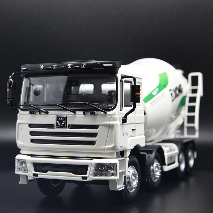 新品1/35徐工施维英混凝土搅拌车模型 4轴 白色 车门可开 罐可动