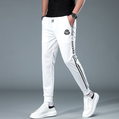 潮牌欧货时尚白色休闲运动裤