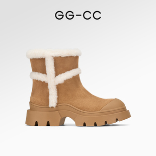 厚底加绒毛毛中筒雪地靴保暖棉鞋 GGCC冬季 女 双11直播专享