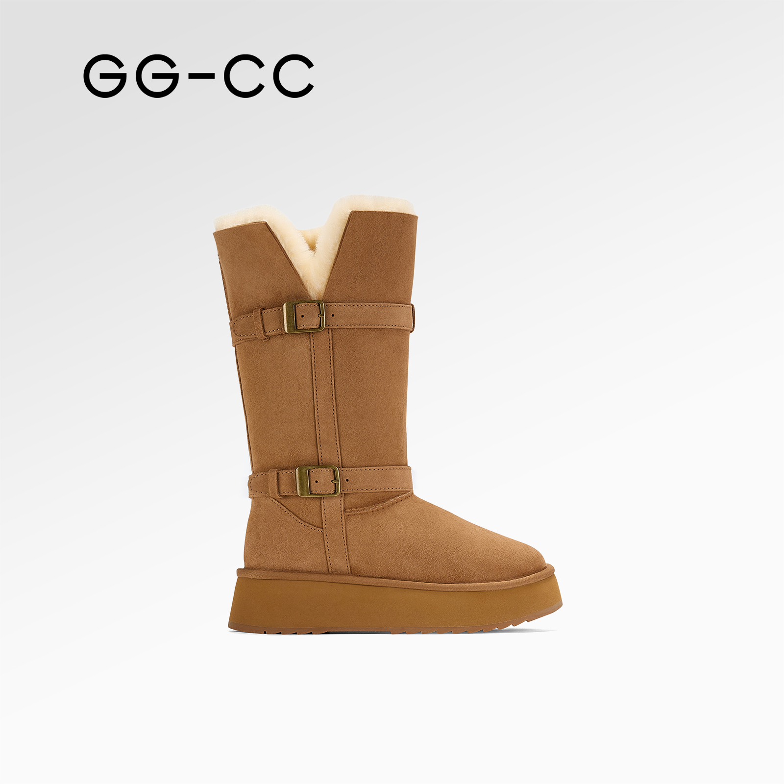 GGCC美式复古毛毛高筒雪地靴