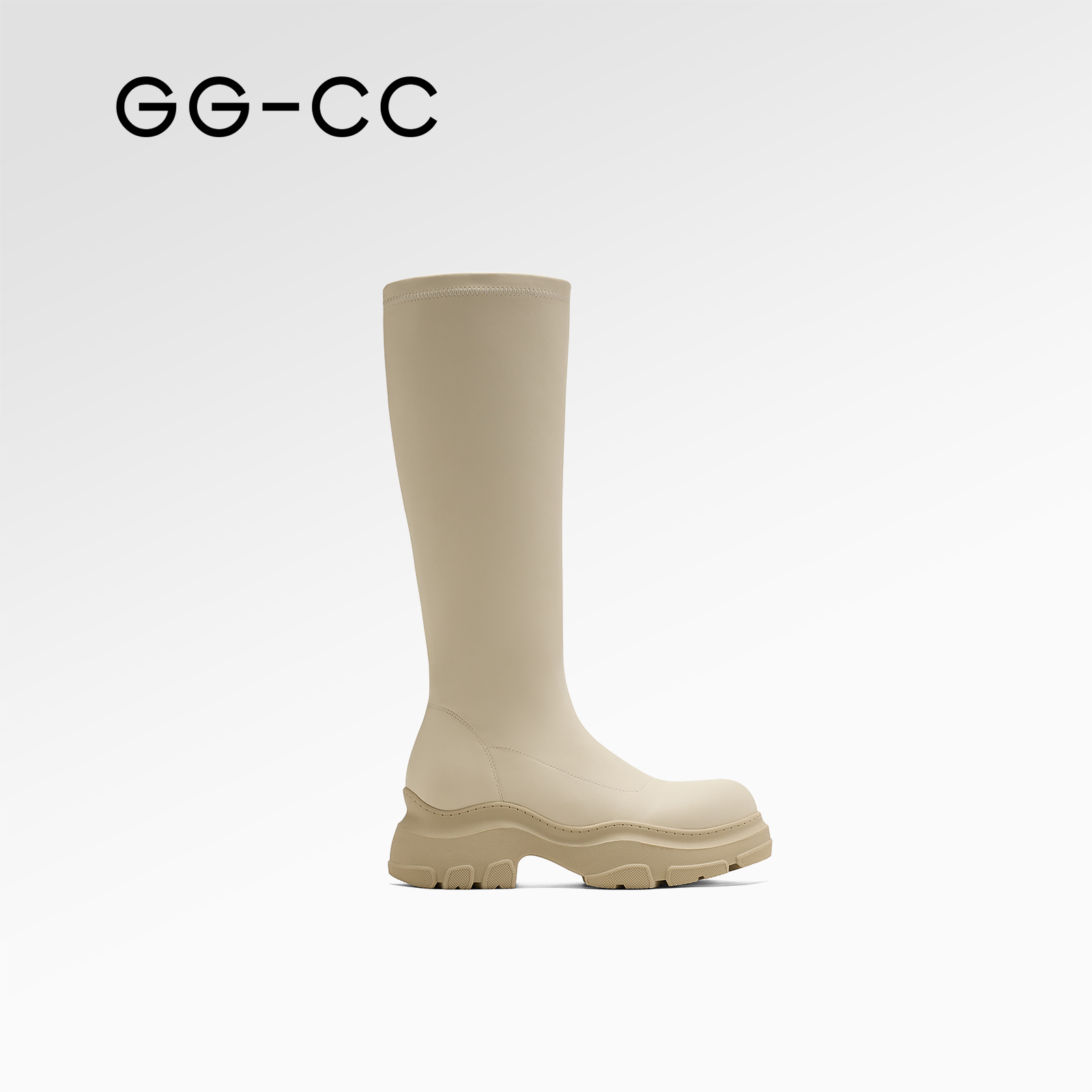 GGCC瘦腿弹力靴时尚极简厚底