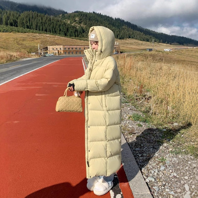 白鹅绒超长款东北一件过冬加厚保暖到脚踝冬季情侣羽绒服男女外套
