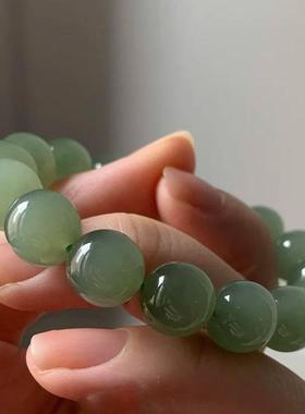 和田玉藕粉蜂蜜水晴水女款手链