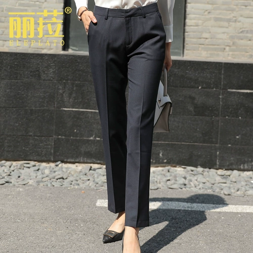 Весенние осенние модные черные штаны, свободный прямой крой, высокая талия