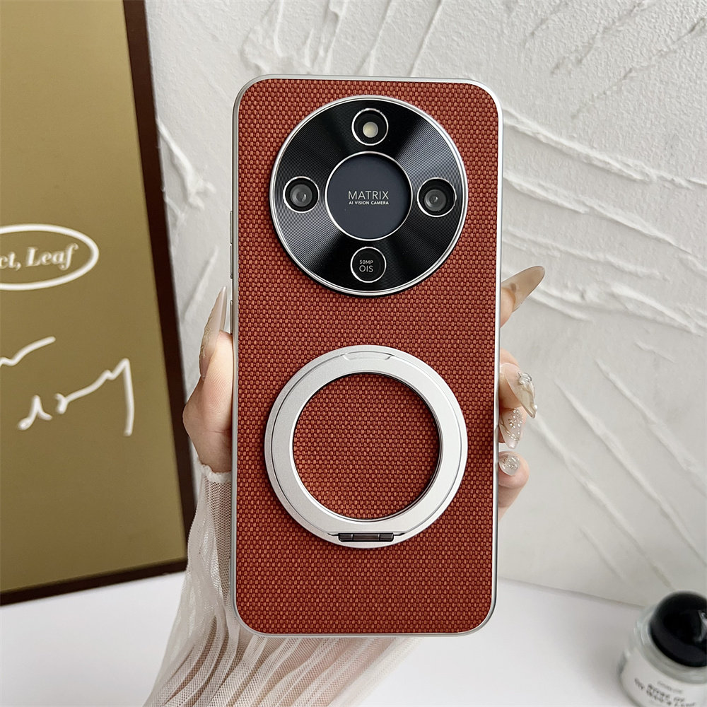 轻奢尼龙皮纹适用华为荣耀x70手机壳honorx70保护套金属镜头MTN一AN00全包防摔磨砂男honor新款磁吸旋转支架