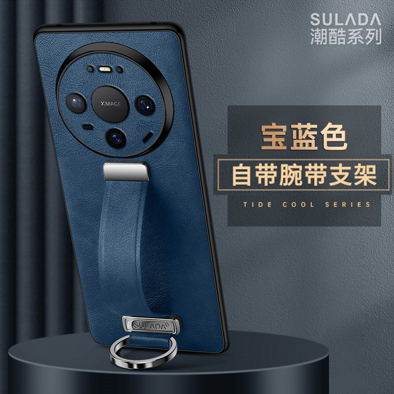腕带手持支架适用华为mate80手机壳新款皮纹mete80pro保护套魅特80por+全包防摔mate80rs非凡大师真皮外壳男