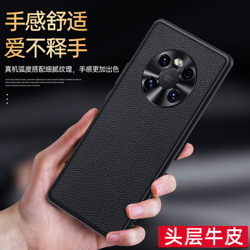 真皮限量版适用于华为mate40pro手机壳防摔NOH一AN00保护套MT四十por外壳金属护镜新品m40pr0磨砂细荔枝皮纹