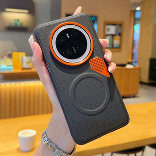 AL00真皮硬外 AL00大孔防摔男女ALN 适用华为mate60手机壳轻奢磁吸荔枝纹Mate60Pro保护壳60pro 散热网孔BRA