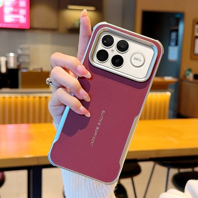 高端秒变素皮适用红米k90手机壳新款磁吸Redmi K90promax保护套2510DRK44C超薄防摔25102RKBEC撞色真皮后外壳