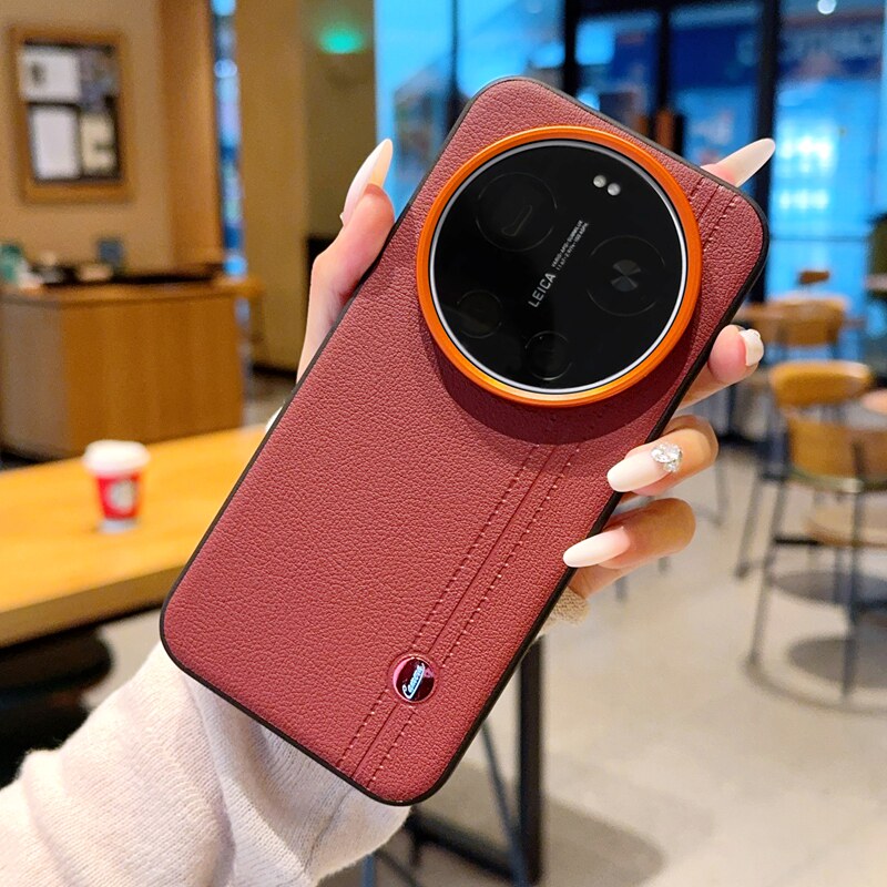 轻奢素皮双线纹适用小米17Ultra手机壳新款磨砂xiaomi17ultra保护套超薄大孔2512BPNDAC高级感真皮防摔外壳男