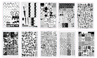 美甲印花钢板转印渐变刮花工具磨砂美甲蕾丝定制卡通人物形象美甲