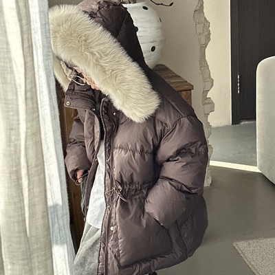 连帽大毛领儿童羽绒服加厚