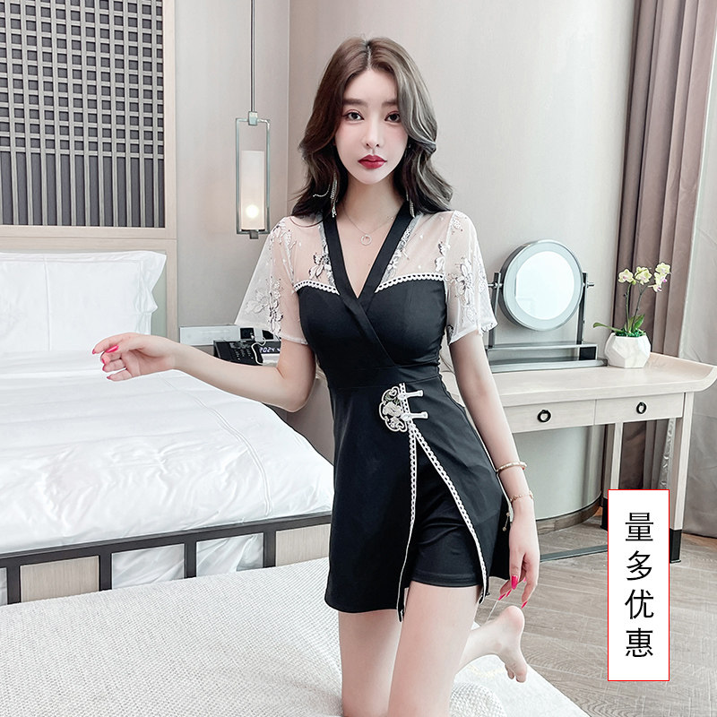新款沐足浴技师工作服足疗茶艺采耳SPA会所工衣酒店KTV按摩裙套装
