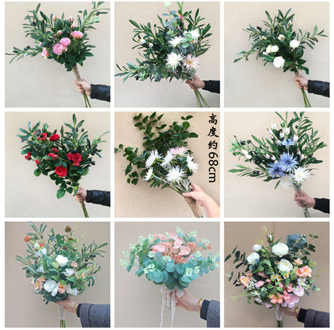 结婚手捧花婚庆韩式新娘仿真手捧花中式伴娘欧式森系用品婚礼花束