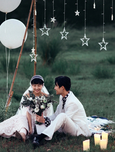 儿童写真 创意夜景摄影道具 星星五角星串灯 外景样片 婚纱旅拍照