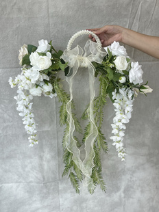 新娘结婚领证花束手捧花婚礼假花手提珍珠臂环手捧拍照道具门装饰