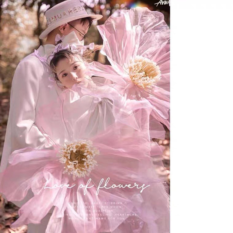 超仙梦幻画意婚纱摄影道具情侣外景拍照写真主题造型玫瑰大花朵