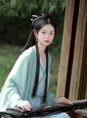 影楼古装拍照道具古风拍摄中国风摆件古琴中阮琵琶书案桌子装饰