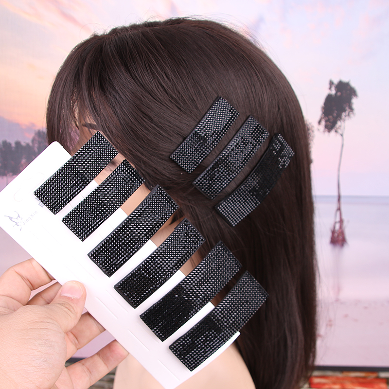 韩版网红ins黑色带钻bb夹子边夹