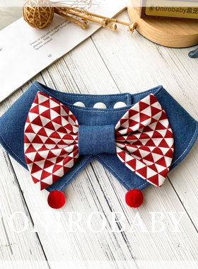 原创猫咪狗狗领结围脖围兜宠物口水巾围巾幼犬装饰小猫生日配饰