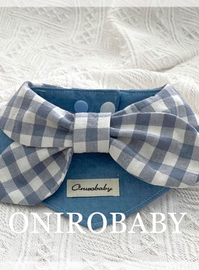 原创猫咪围脖围兜猫狗狗口水巾宠物领结三角围巾牛仔格蝴蝶结