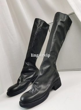 固特异手工鞋 guidi 7910z马皮长靴 后拉链水洗做旧马丁靴高筒女