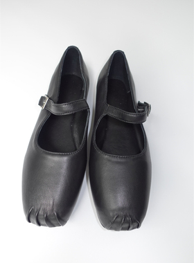 新款 进口羊皮 舒适平底芭蕾舞鞋 复古玛丽珍低跟单鞋 奶奶鞋