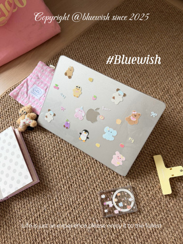 Bluewish《满糖小熊》ins感满天星进口pc亮面透明硬壳防磕刮花适用于Macbook苹果pro电脑air13寸14寸保护壳