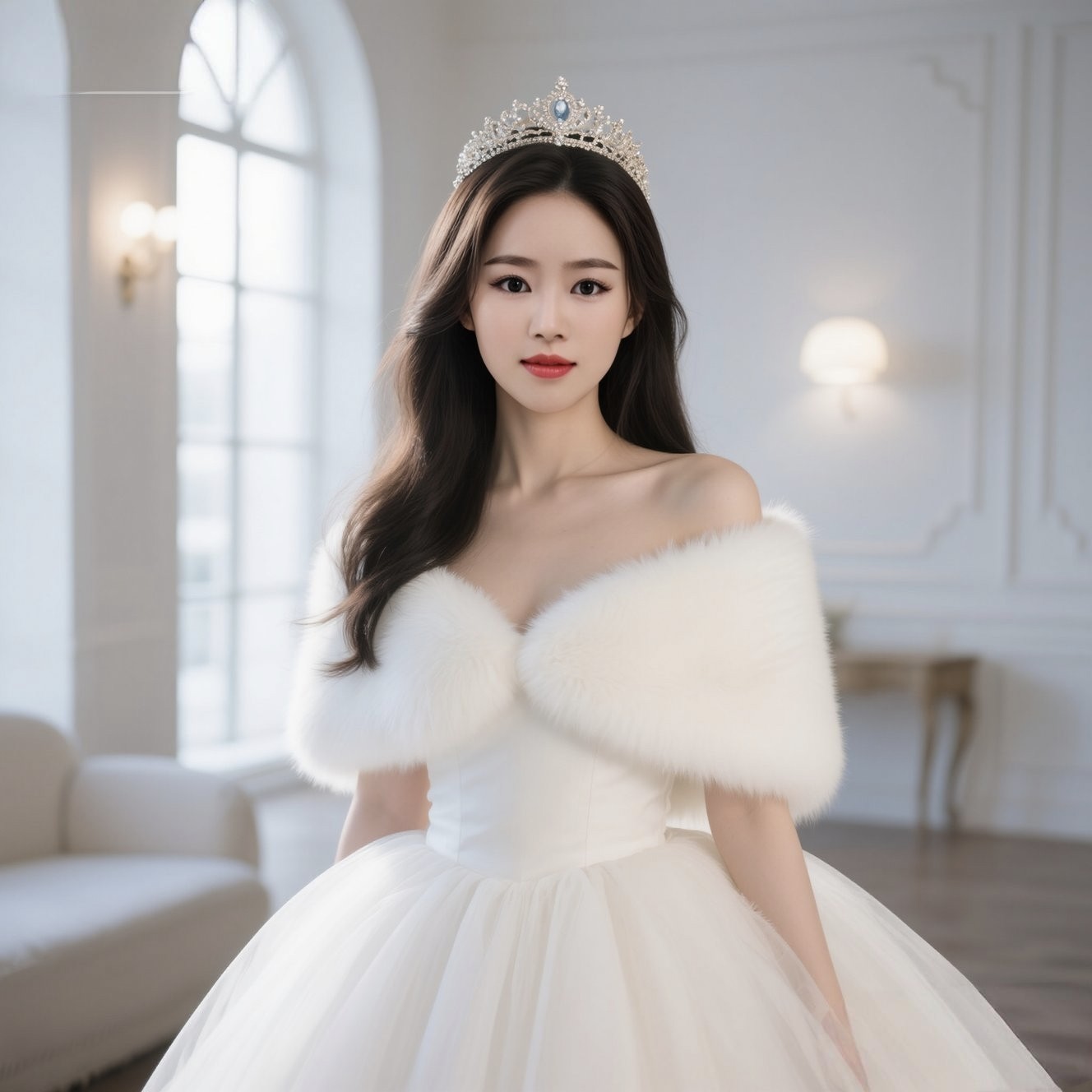 婚纱披肩女秋冬狐狸毛皮草斗篷外套加厚结婚伴娘礼服旗袍外搭高端