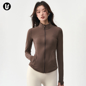 瑜伽外套女冬季 套装 加绒保暖加厚修身 跑步运动上衣训练服健身长袖