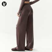 套装 跑步普拉提训练服休闲运动阔腿裤 女冬宽松健身长裤 直筒瑜伽裤