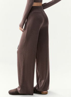 直筒瑜伽裤女冬宽松健身长裤跑步普拉提训练服休闲运动阔腿裤套装