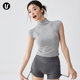瑜伽服女夏季 T恤套装 运动背心跑步训练服普拉提健身上衣短袖 修身