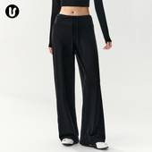 休闲阔腿健身裤 跑步普拉提服套装 子 女低腰直筒运动长裤 宽松瑜伽裤
