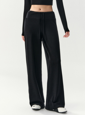 宽松瑜伽裤女低腰直筒运动长裤跑步普拉提服套装休闲阔腿健身裤子