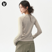 季 瑜伽服女秋冬跑步运动上衣健身普拉提训练服套装 速干长袖 T恤天