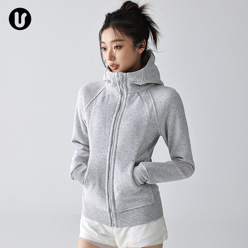 修身连帽运动外套秋冬新款瑜伽服