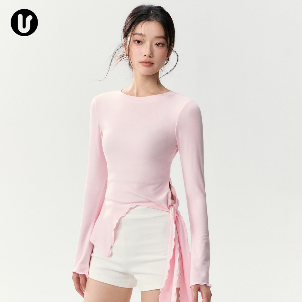 瑜伽服女新款紧身木耳边绝美普拉提上衣开叉运动长袖跑步健身T恤,运动/瑜伽/健身/球迷用品,瑜伽t恤,淘宝优惠券,粉丝福利购,淘宝优惠卷