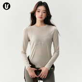 健身套装 瑜伽服女秋冬美利奴羊毛修身 运动上衣跑步训练普拉提长袖