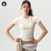 运动短袖 女速干紧身瑜伽服上衣跑步羽毛球普拉提训练健身t恤套装