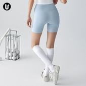 跑步普拉提训练服健身裤 紧身速干骑行运动四分裤 子 女新款 瑜伽短裤