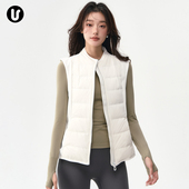 运动马甲女秋冬白鹅绒立领保暖修身 羽绒背心户外跑步训练健身外套