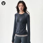 套装 瑜伽服上衣女秋冬羊毛修身 速干跑步运动t恤普拉提服健身长袖