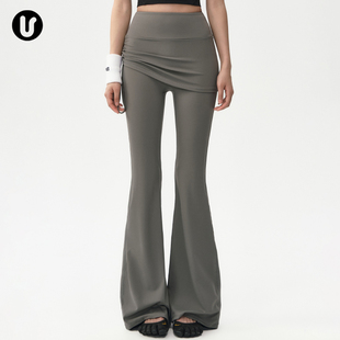 裙屁帘跑步普拉提训练服健身裤 提臀微喇瑜伽裤 子 女秋新款 运动长裤