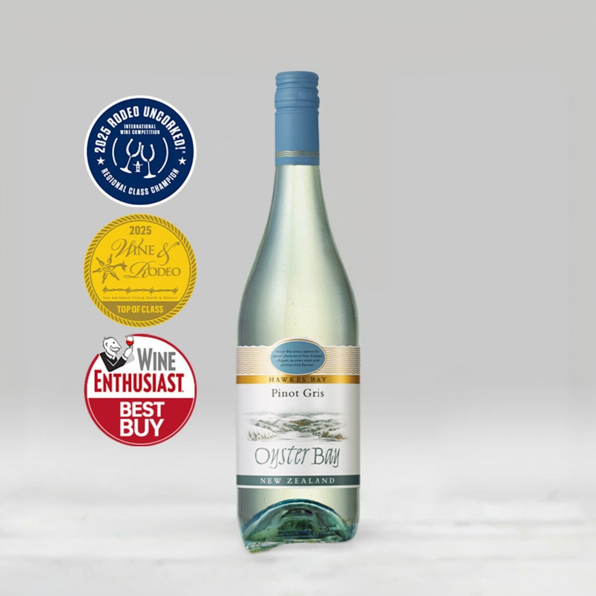 双金奖 Oyster Bay 蚝湾新西兰进口霍克斯湾灰皮诺干白葡萄酒2025