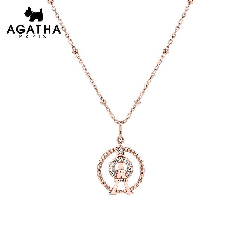 【进口免税】agatha/瑷嘉莎铁塔项链女吊坠气质设计感锁骨链新年