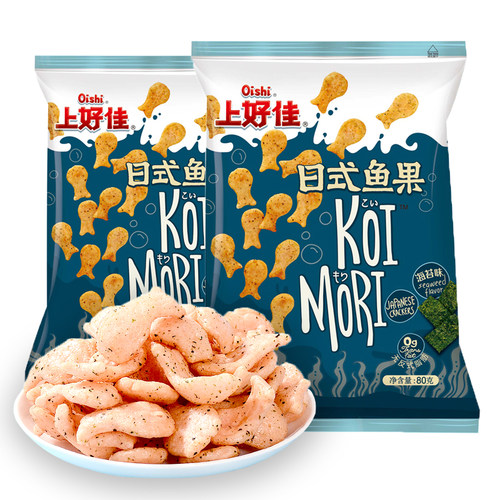 上好佳日式鱼果80g海苔味鲜香酥脆膨化休闲追剧解馋美味小吃零食